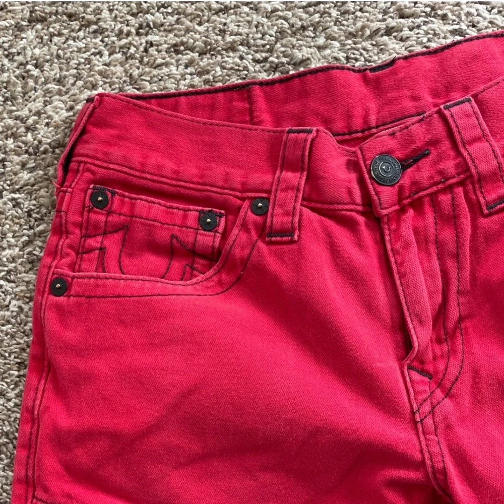 True Religion Y2K Moto Jeans Mens Size 32‎ Red Bikercore McBling Streetwear